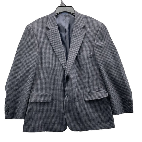 Vintage Stafford 100% Wool Blazer Men 44S Herringbone Career Formal Business 90s